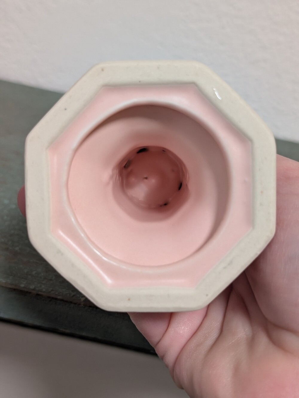 Pair of Light Pink Small Taper Candlestick Candle Holders Octagon Cottagecore - Picture 5 of 11